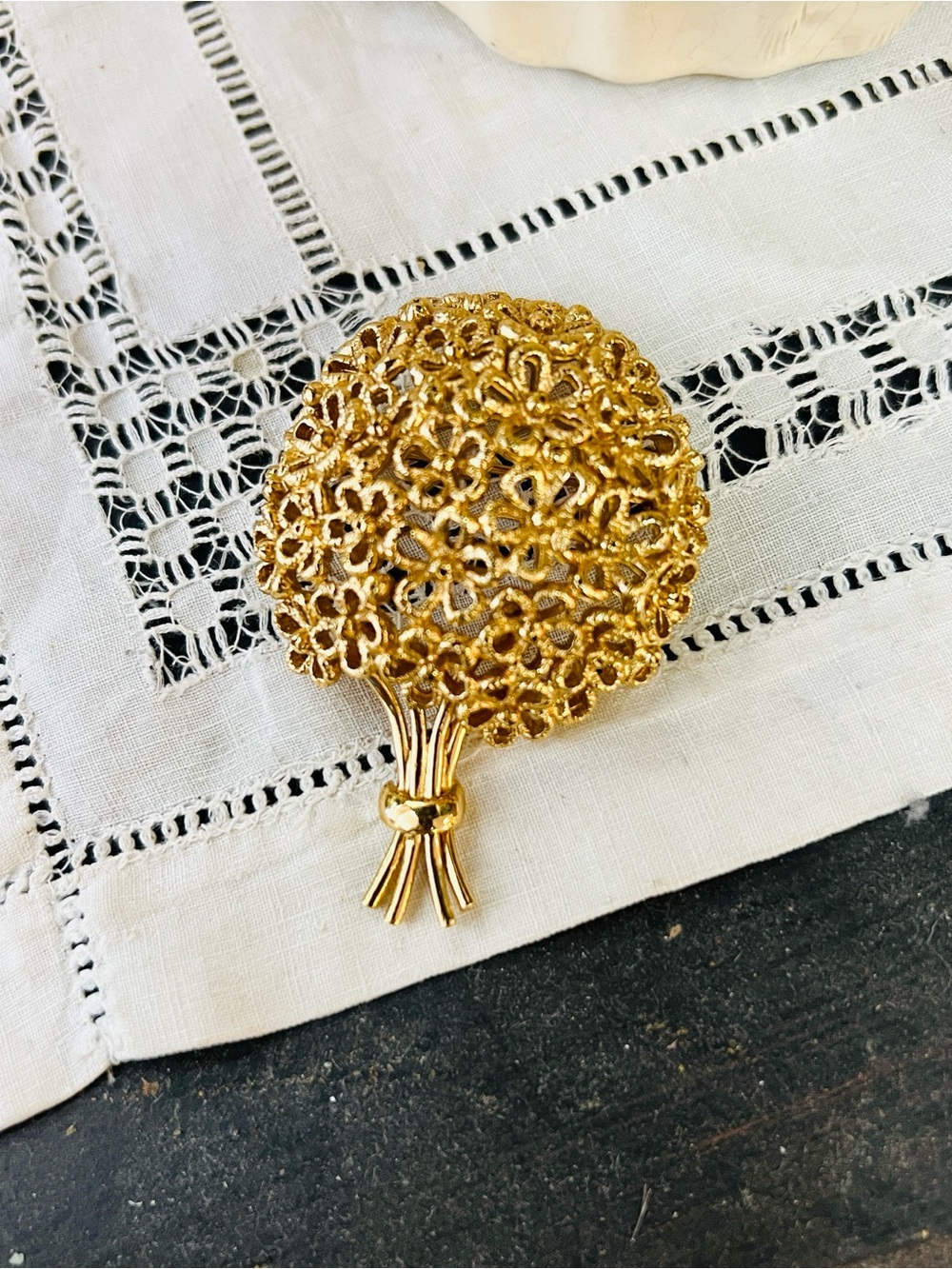 Monet Domed Floral Bouquet Brooch